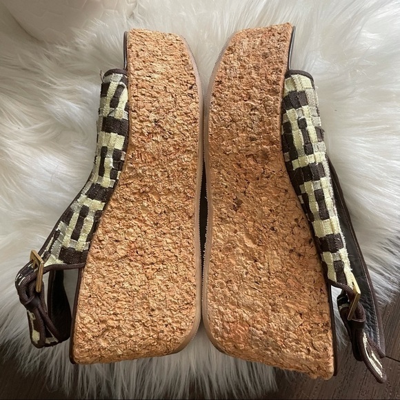 VICINI wedge Slingback kork patterned sandal - Picture 4 of 7